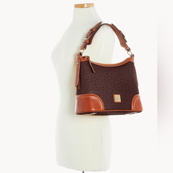 Dooney & Bourke Ostrich Leather Hobo Bag (Brown & Cream) OT960PE - Picture 16 of 16